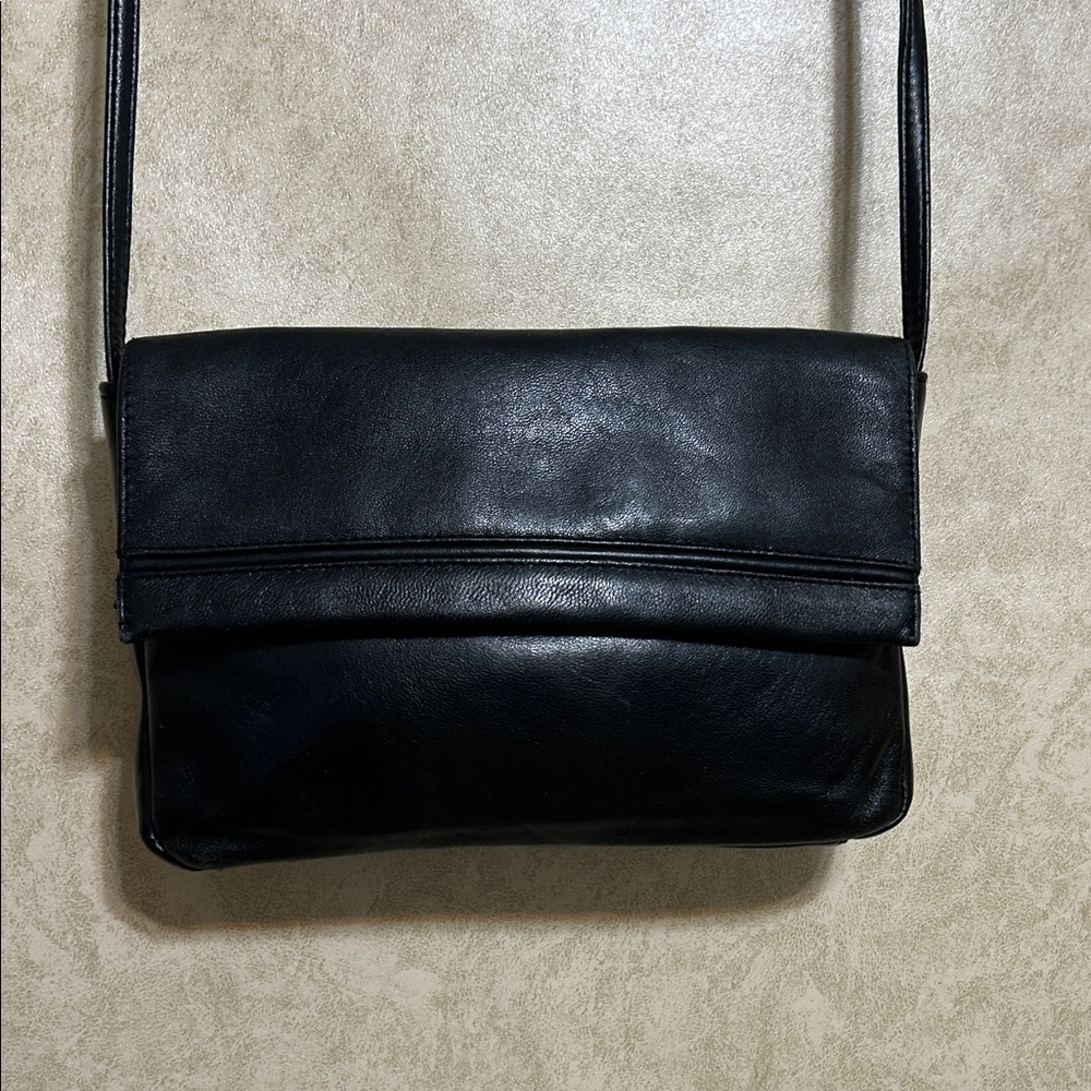 Colette Black Leather Crossbody Bag Purse